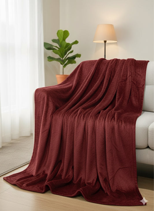 Plush Blankets Maroon
