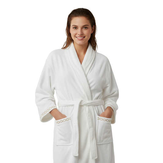 Cotton Embroidered Towelling Robe